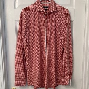 Hugo Boss Red Checkered slim fit, easy iron men’s shirt